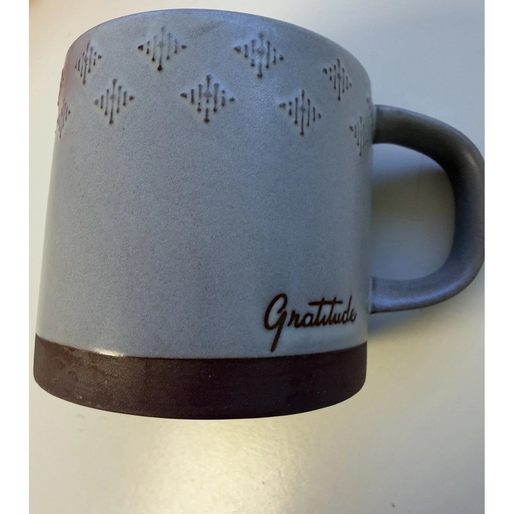 Hearth & Hand Gratitude Magnolia Coffee Mug Cup Stoneware Gray Joanna Gaines